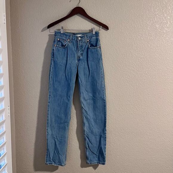 Levi’s Women’s Low Pro Straight Jeans Blue High Waist 24 Medium Wash - Picture 2 of 7